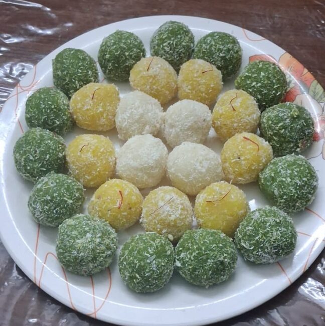 Coconut Kesar Laddu
