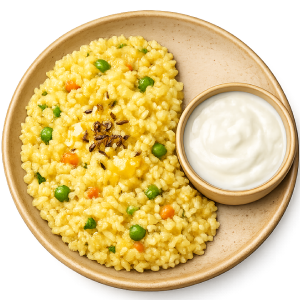 Vegetable Khichdi with Curd